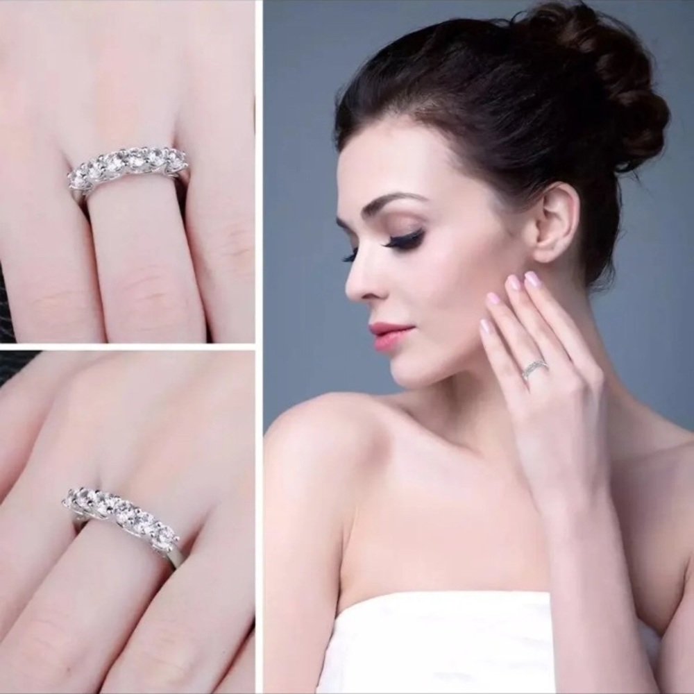 💍925 Sterling Silver Eternity wedding band